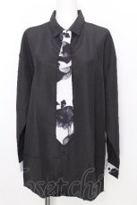 画像1: NieR Clothing / 切替長袖シャツ  黒 S-26-08-18-014-PU-BL-HR-ZS (1)