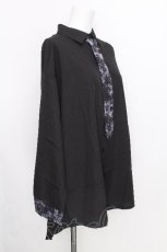 画像3: NieR Clothing / 切替長袖シャツ  黒 S-26-08-18-017-PU-BL-HR-ZS (3)
