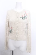 画像1: F&A / ローズ刺繍透かし編みカーディガン  アイボリー S-26-08-18-021-CA-SK-HR-ZS (1)