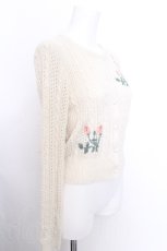 画像3: F&A / ローズ刺繍透かし編みカーディガン  アイボリー S-26-08-18-021-CA-SK-HR-ZS (3)