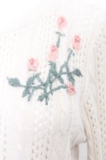 画像4: F&A / ローズ刺繍透かし編みカーディガン  アイボリー S-26-08-18-021-CA-SK-HR-ZS (4)