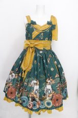 画像1: metamorphose / 暁の夢幻灯火 タックジャンパースカート 1 深碧(Jasper Green) S-26-08-21-027-ME-OP-HR-ZS (1)