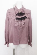 画像1: axes femme / リボン×ジャボブローチ付ブラウス M ピンク S-26-08-21-029-AX-BL-AS-ZS (1)