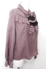 画像2: axes femme / リボン×ジャボブローチ付ブラウス M ピンク S-26-08-21-029-AX-BL-AS-ZS (2)
