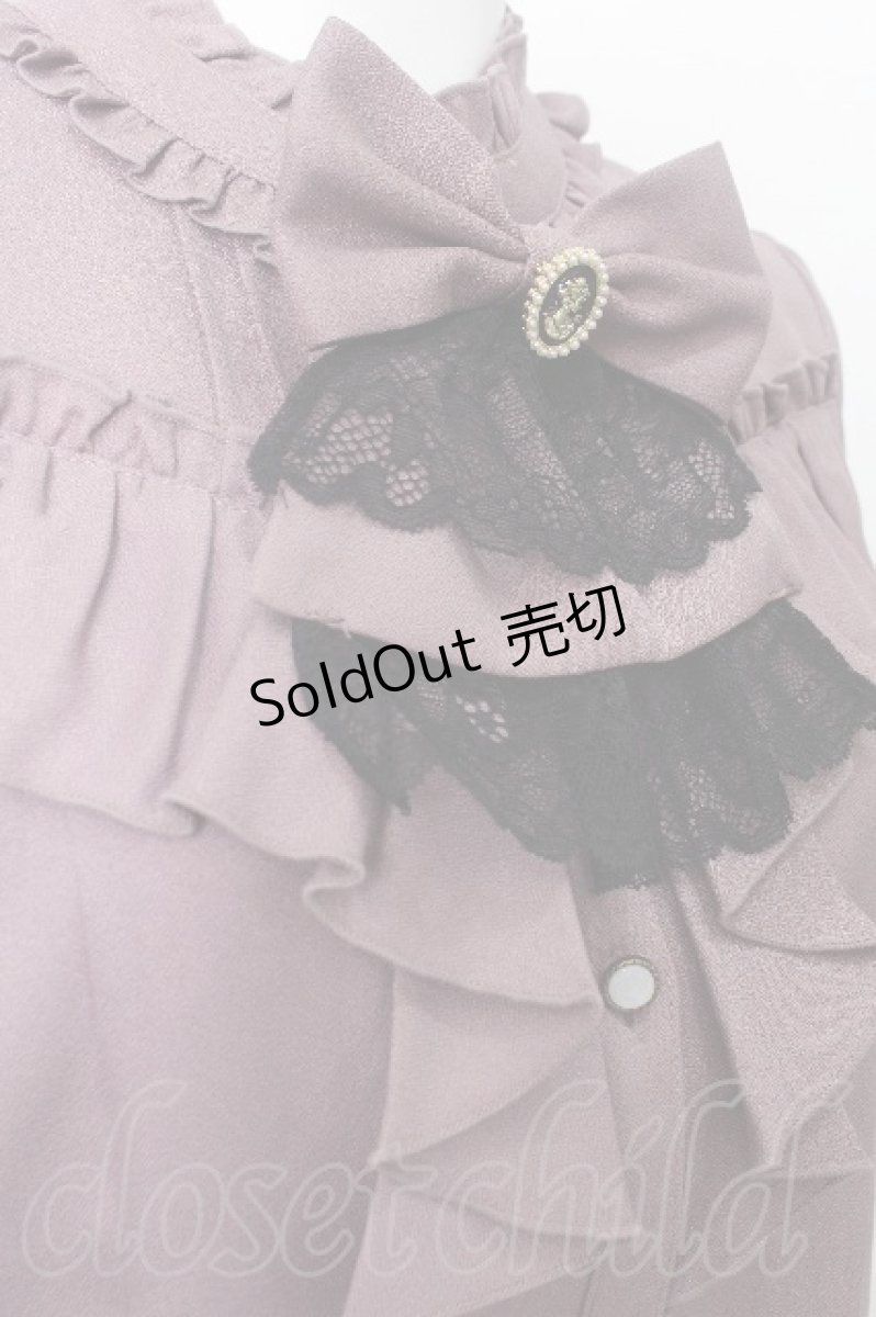 画像4: axes femme / リボン×ジャボブローチ付ブラウス M ピンク S-26-08-21-029-AX-BL-AS-ZS (4)