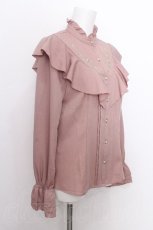 画像2: axes femme / ローズ刺繍フリルブラウス  ピンク S-26-08-21-030-AX-BL-HR-ZS (2)