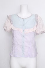 画像1: MILK / ラビットパフブラウス  サックス S-26-08-21-042-ML-BL-HR-ZS (1)