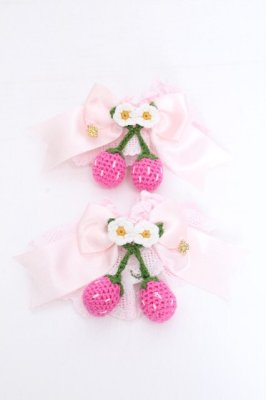 Preview of ゆらゆらいちごのHappy Berry Presentお袖とめ  白ｘピンク