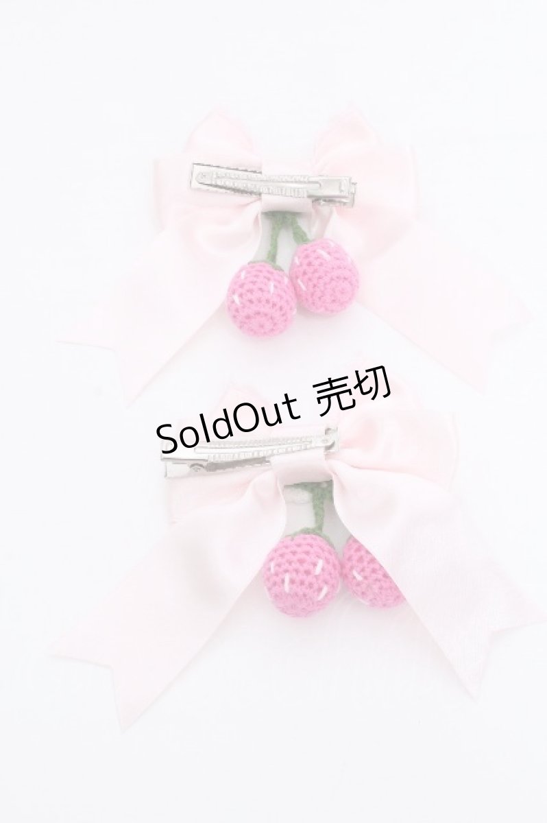 画像2: BABY,THE STARS SHINE BRIGHT / ゆらゆらいちごのStrawberry Gardenリボンクリップ  白ｘピンク S-26-08-21-1005-BA-AC-AS-ZS (2)