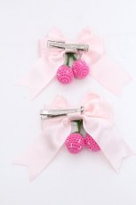 画像2: BABY,THE STARS SHINE BRIGHT / ゆらゆらいちごのStrawberry Gardenリボンクリップ  白ｘピンク S-26-08-21-1005-BA-AC-AS-ZS (2)