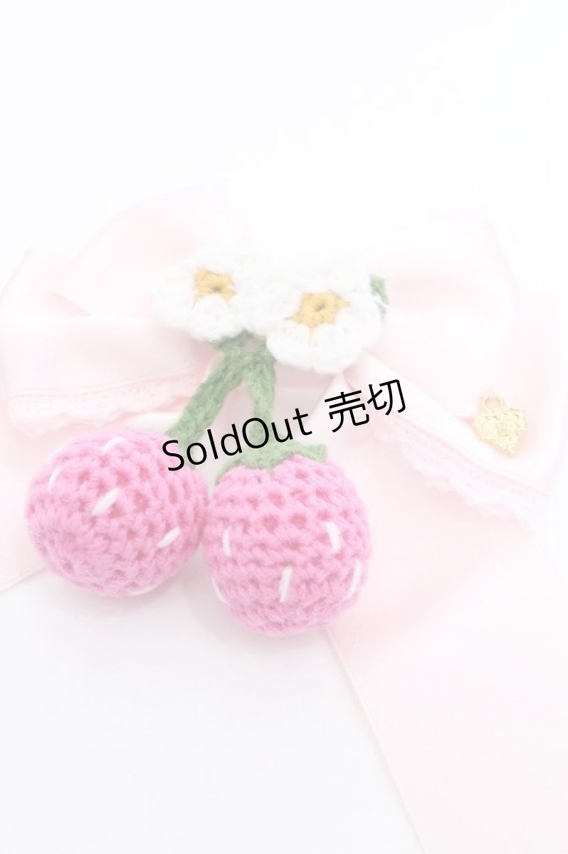 画像3: BABY,THE STARS SHINE BRIGHT / ゆらゆらいちごのStrawberry Gardenリボンクリップ  白ｘピンク S-26-08-21-1005-BA-AC-AS-ZS (3)