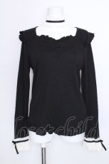 画像1: Deary / チョーカー付きカットソー  黒ｘ白 S-26-08-21-1059-LO-TO-HR-ZS (1)