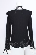 画像2: Deary / チョーカー付きカットソー  黒ｘ白 S-26-08-21-1059-LO-TO-HR-ZS (2)