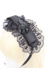 画像3: GOTH / バラレースリボンヘッドドレス  黒 S-26-08-21-1007-GO-AC-HR-ZS (3)
