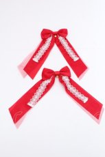 画像1: Angelic Pretty / サテンリボンクリップセット  赤 S-26-08-21-1003-AP-AC-HR-ZS (1)