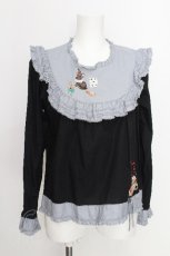 画像1: PINK HOUSE / ハロウィーンワンダーランド刺繍使いブラウス  黒 S-26-08-21-012-LO-BL-HR-ZS (1)