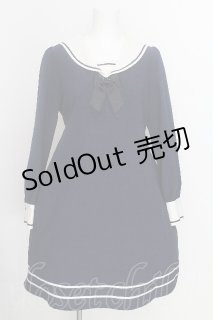 Innocent World White / セーラーカラーAラインワンピース L 紺 S-26