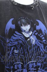 画像2: TRAVAS TOKYO / ピアス付イラスト加工半袖Tシャツ  グレーｘ青 S-26-08-22-024-PU-TO-AS-ZS (2)