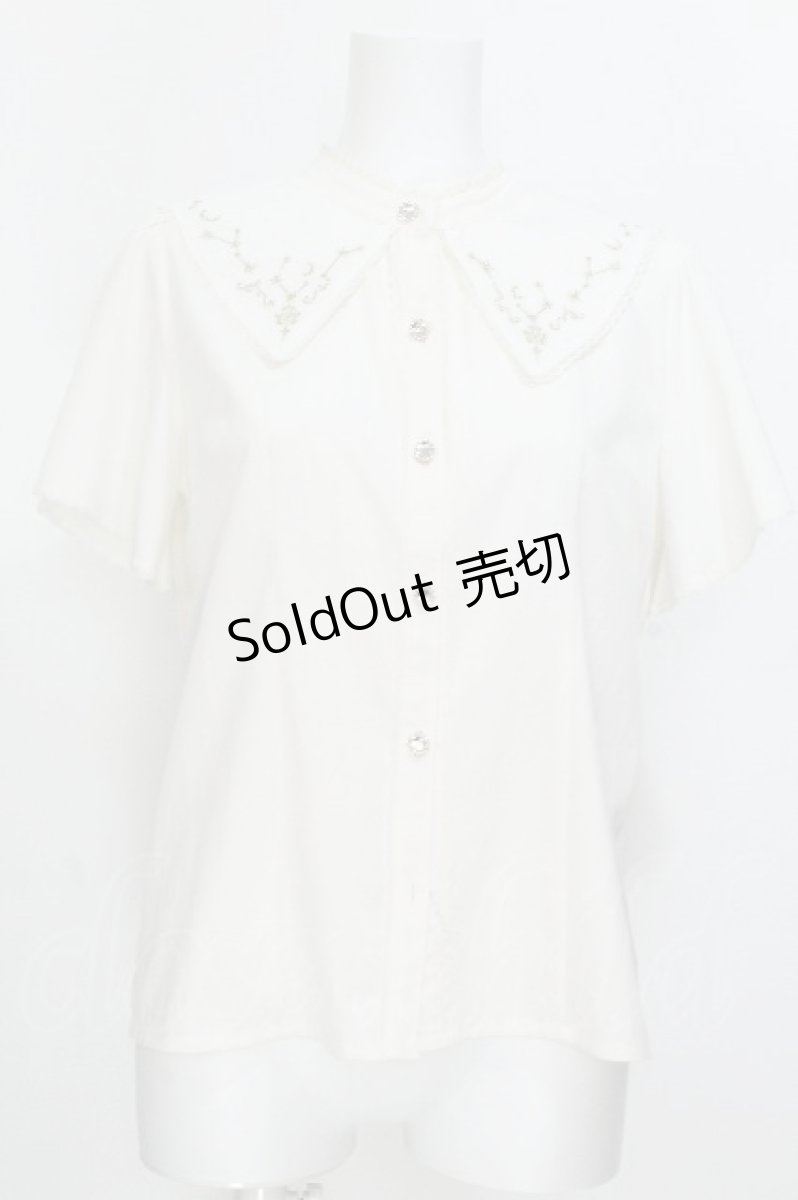 画像1: axes femme POETIQUE / シエルエトワール刺繍襟ブラウス  オフ S-26-08-22-009-AX-BL-HR-ZS (1)