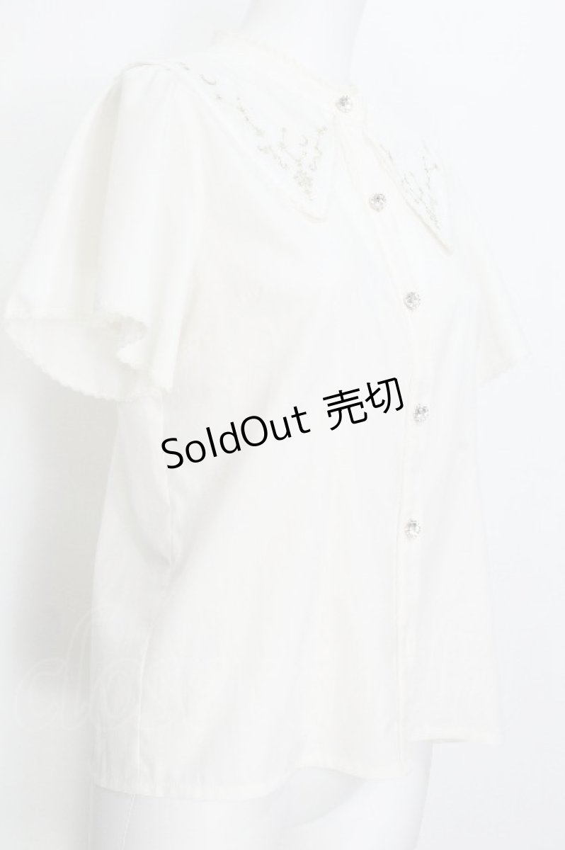 画像2: axes femme POETIQUE / シエルエトワール刺繍襟ブラウス  オフ S-26-08-22-009-AX-BL-HR-ZS (2)