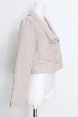 画像2: axes femme POETIQUE / ツィードショートジャケット  ピンクベージュ S-26-08-22-012-AX-JA-HR-ZS (2)