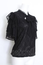 画像2: axes femme / 総レースカットアウトトップス  黒 S-26-08-22-019-AX-TO-HR-ZS (2)
