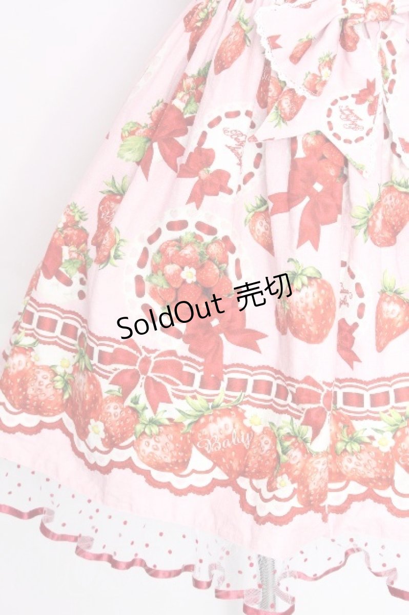 画像4: BABY,THE STARS SHINE BRIGHT / Love’s Strawberry Afternoon Tea柄 ジャンパースカートII  ピンク S-26-08-23-058-BA-OP-AS-ZS (4)