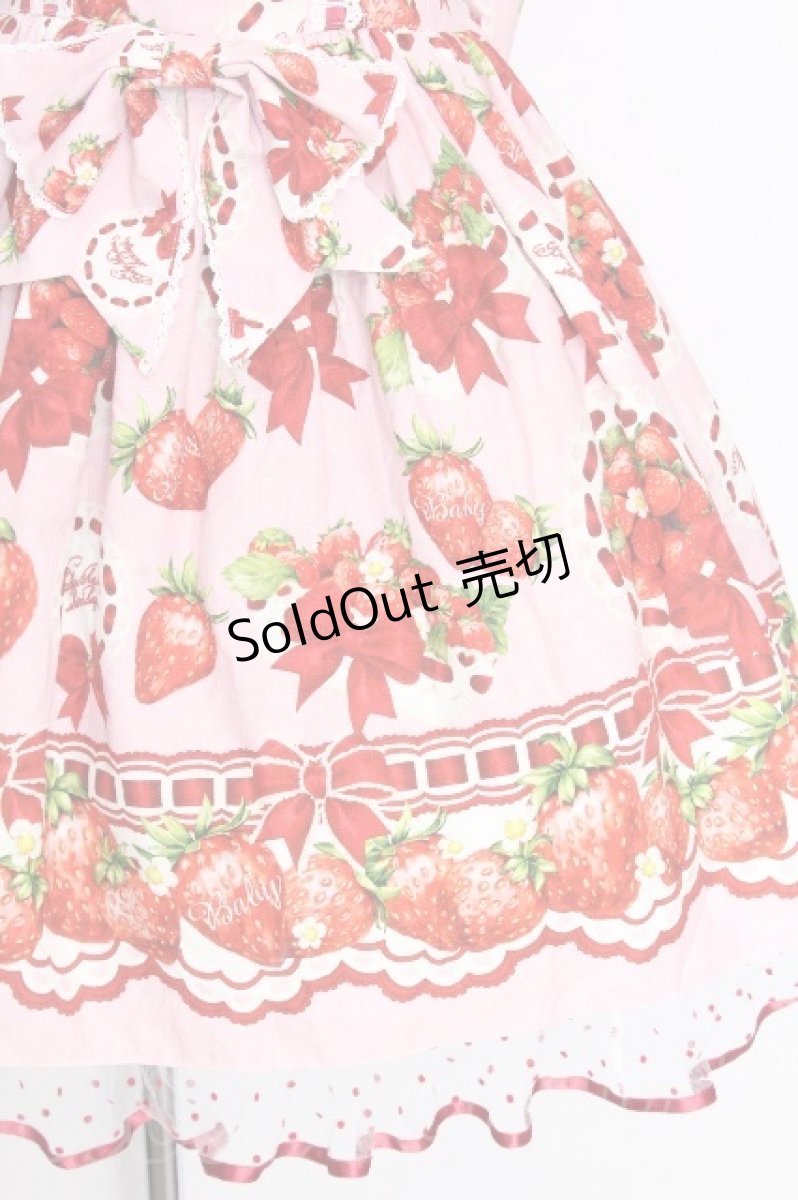 画像5: BABY,THE STARS SHINE BRIGHT / Love’s Strawberry Afternoon Tea柄 ジャンパースカートII  ピンク S-26-08-23-058-BA-OP-AS-ZS (5)