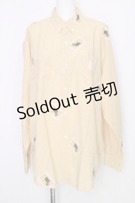 Preview of チェック&ワッペン長袖シャツ  イエロー系
