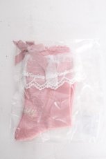画像1: Emily Temple cute / ロゴレースソックス  ピンク S-26-08-24-007-ET-ZA-AS-ZS (1)