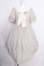 画像1: MILK / ミディカラー半袖ドレス  ミルクティー S-26-08-24-035-ML-OP-AS-ZS (1)