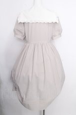 画像2: MILK / ミディカラー半袖ドレス  ミルクティー S-26-08-24-035-ML-OP-AS-ZS (2)