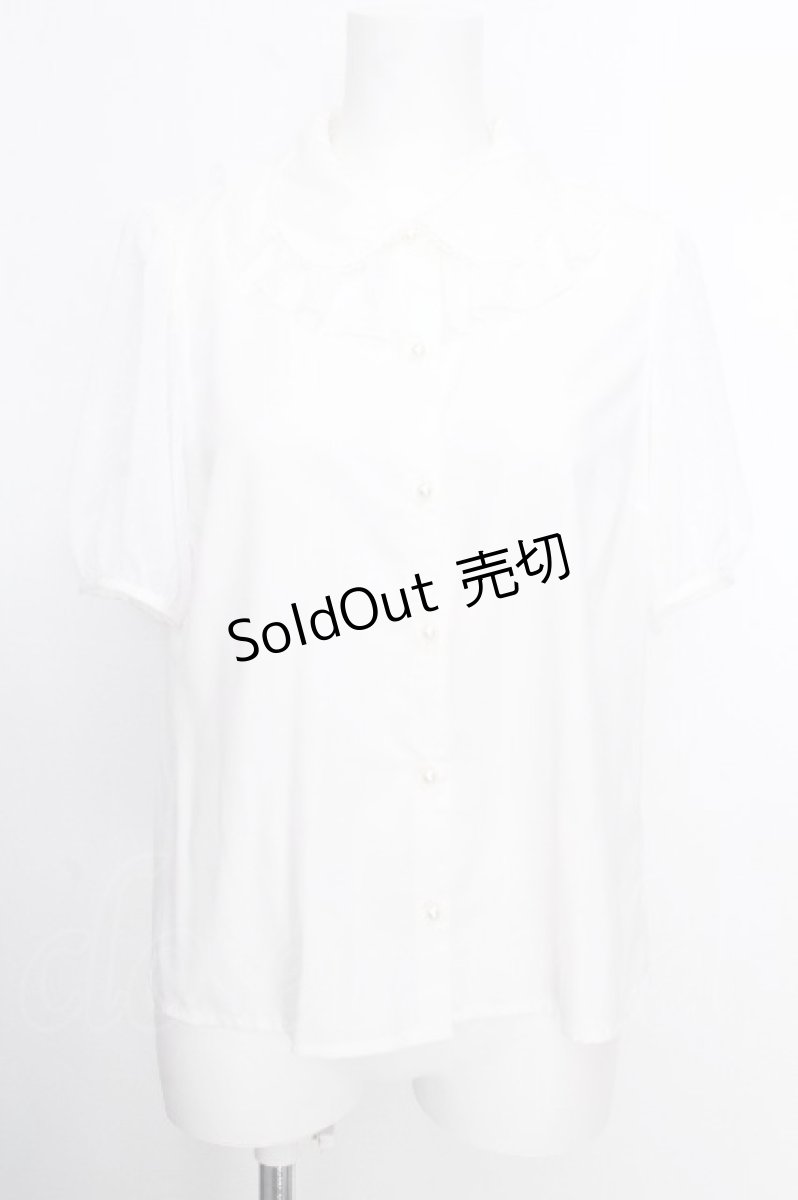 画像1: Melody BasKet / スノーカット半袖ブラウス  白 S-26-08-24-014-LO-BL-AS-ZS (1)