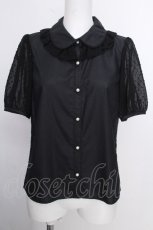 画像1: Melody BasKet / スノーカット半袖ブラウス  黒 S-26-08-24-020-LO-BL-AS-ZS (1)