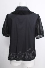 画像2: Melody BasKet / スノーカット半袖ブラウス  黒 S-26-08-24-020-LO-BL-AS-ZS (2)