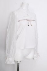 画像2: Rojita / チュールレイヤードブラウス  白 S-26-08-27-005-LO-BL-AS-ZS (2)