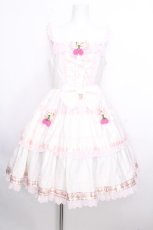 画像1: BABY,THE STARS SHINE BRIGHT / ゆらゆらいちごのHappy Berry Presentジャンパースカート  白 S-26-08-27-034-BA-OP-AS-ZS (1)
