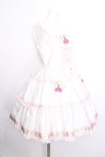 画像2: BABY,THE STARS SHINE BRIGHT / ゆらゆらいちごのHappy Berry Presentジャンパースカート  白 S-26-08-27-034-BA-OP-AS-ZS (2)