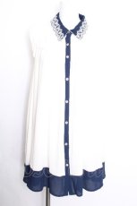 画像1: axes femme / 襟刺繍バイカラーチュニック  オフ S-26-08-27-008-AX-OP-HR-ZS (1)