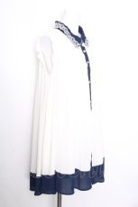 画像2: axes femme / 襟刺繍バイカラーチュニック  オフ S-26-08-27-008-AX-OP-HR-ZS (2)