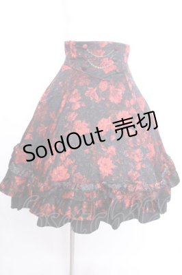 Preview of 薔薇柄クローディアミニスカート  赤