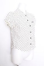画像2: MILK / ドットブラウス  白ｘ黒 S-26-08-27-009-ML-BL-AS-ZS (2)