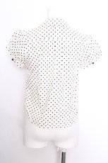 画像3: MILK / ドットブラウス  白ｘ黒 S-26-08-27-009-ML-BL-AS-ZS (3)
