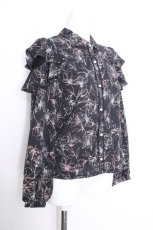 画像2: axes femme POETIQUE / ラッフルフリルブラウス  黒 S-26-08-27-020-AX-BL-HR-ZS (2)