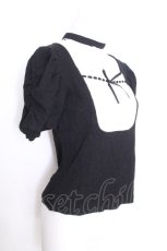 画像2: pium / ヨーク切替ドーリーカットソー  黒Ｘ白 S-26-08-27-021-LO-TO-AS-ZS (2)