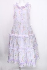 画像1: PINK HOUSE / スイートピープリントノースリーブワンピース  ラベンダー S-26-08-30-035-LO-OP-HR-ZS (1)