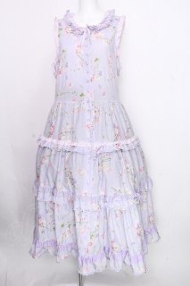 PINK HOUSE / スイートピープリントノースリーブワンピース ラベンダー