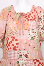 画像3: PINK HOUSE / パッチワーク風ワンピース  ピンク S-26-08-30-037-LO-OP-HR-ZS (3)