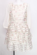 画像1: LODISPOTTO / 花柄シフォン切替ティアードワンピース  オフ S-26-08-30-040-LO-OP-HR-ZS (1)