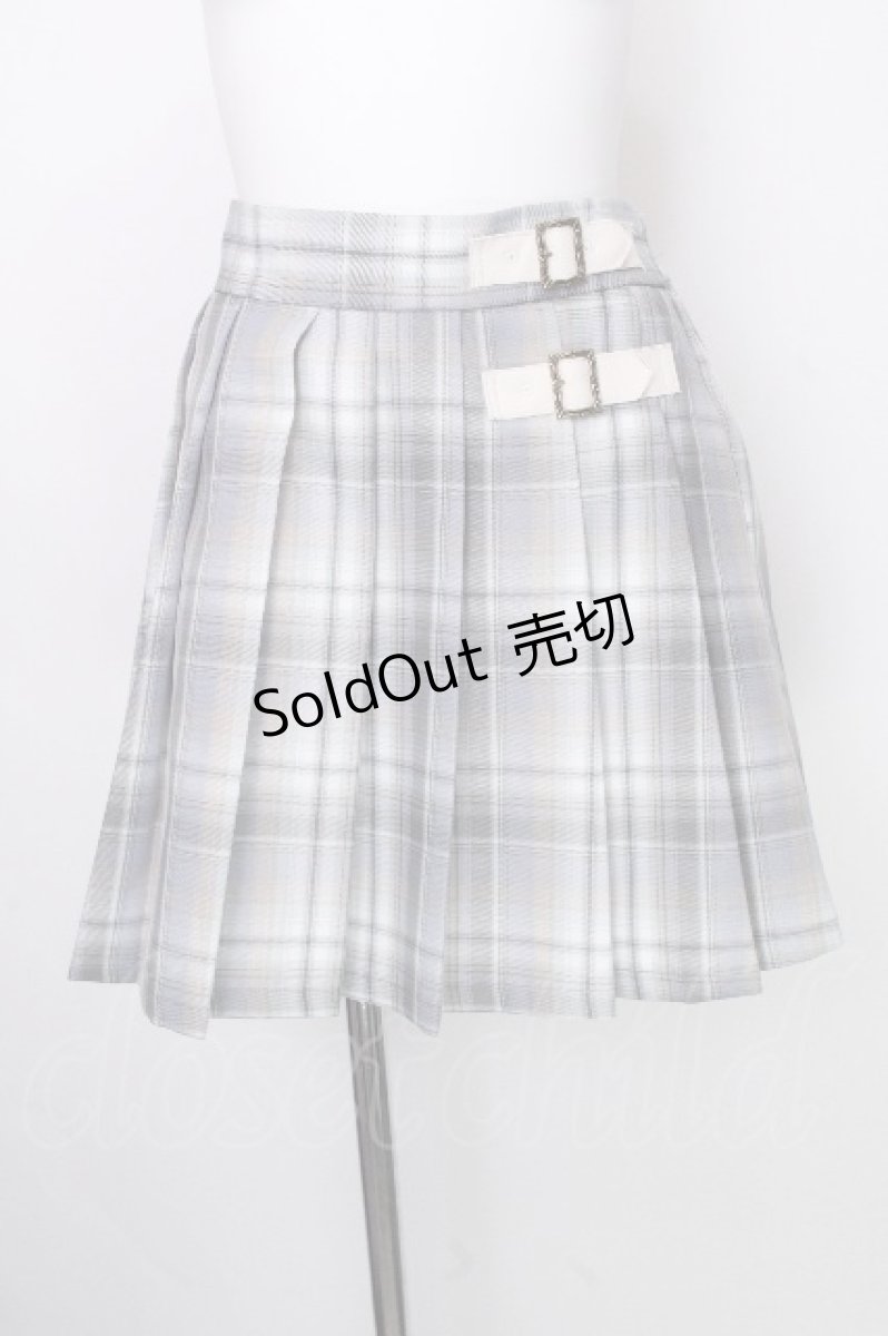 画像1: axes femme / ベルトｘプリーツスカパン  サックス S-26-08-30-050-AX-SK-HR-ZS (1)